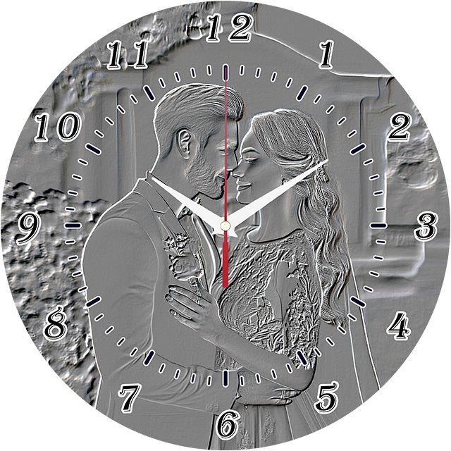 Заказать часы со свадебным фото с-010