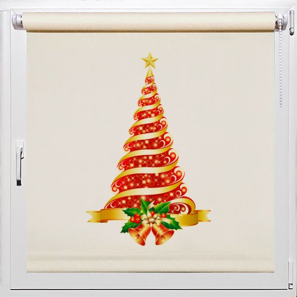 Новогодняя рулонная штора на окно, Rollpic 3005