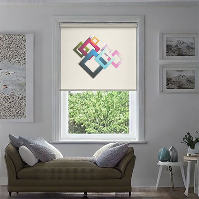 Картина Кубизм на рулонных шторах.