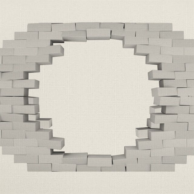 Рулонные шторы в стиле Лофт с картиной Разрушенной кирпичной кладки.