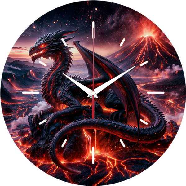 Часы настенные Дракон огненный страж c-005