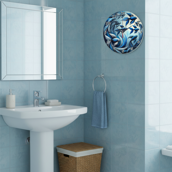 Часы настенные океанические рыбки c-006