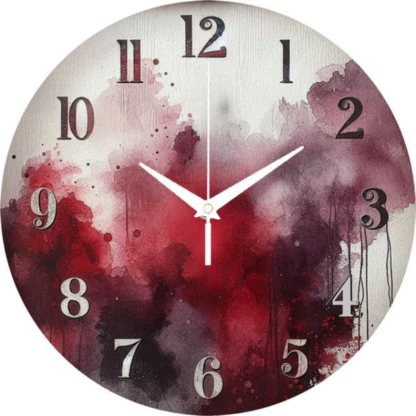 Часы настенные Бордовая акварель с-013