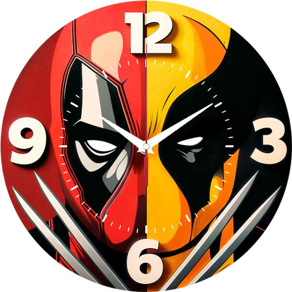 Часы настенные Дедпул и Росомаха с-031