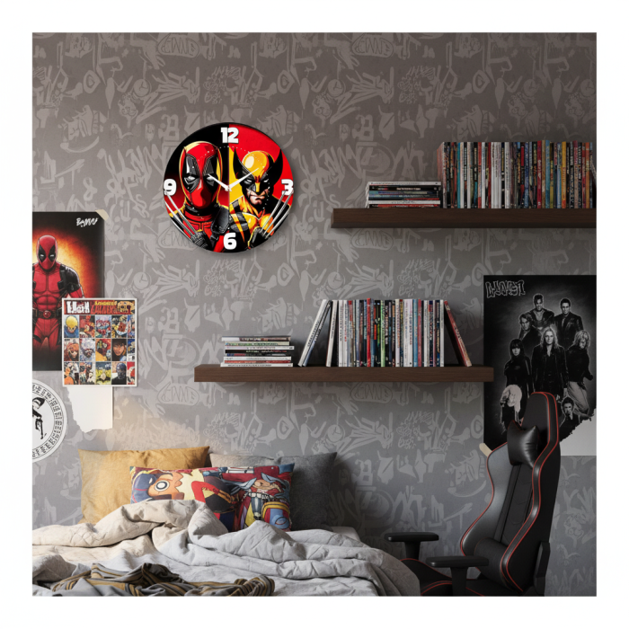 Часы настенные Дэдпул и Росомаха Дружба с-033