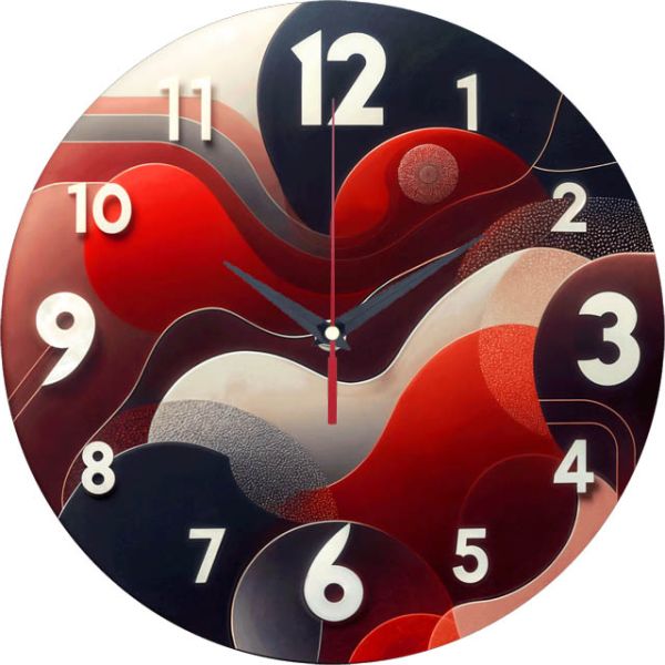 Часы настенные Красные Волны с-079