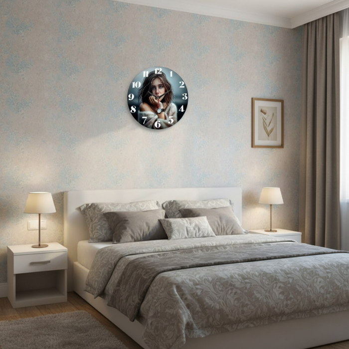 Часы настенные Фото девушки с-089