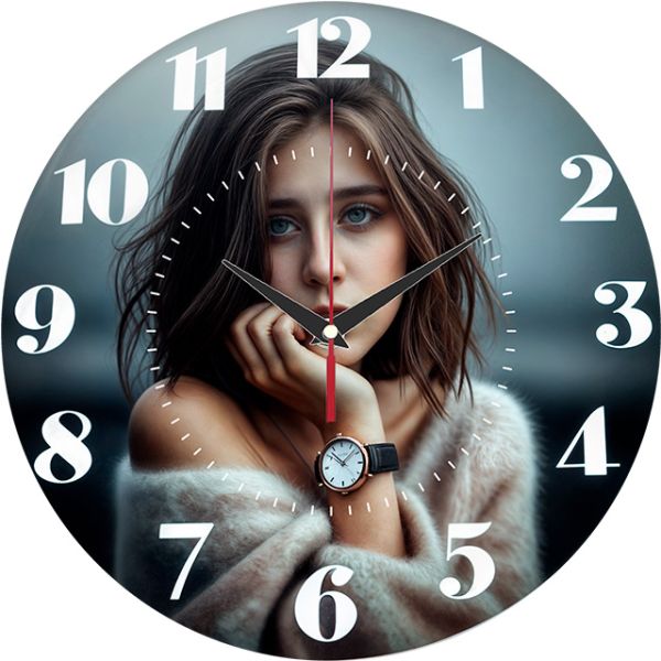 Часы настенные Фото девушки с-089