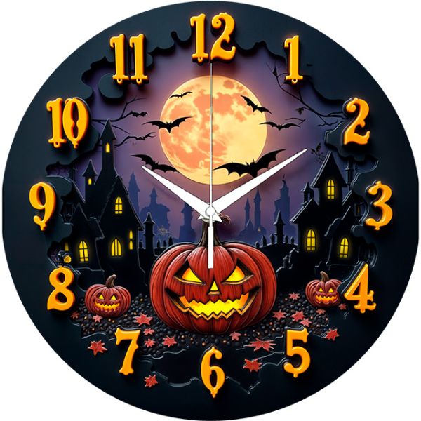 Часы настенные Тыква Хэллоуин с-130