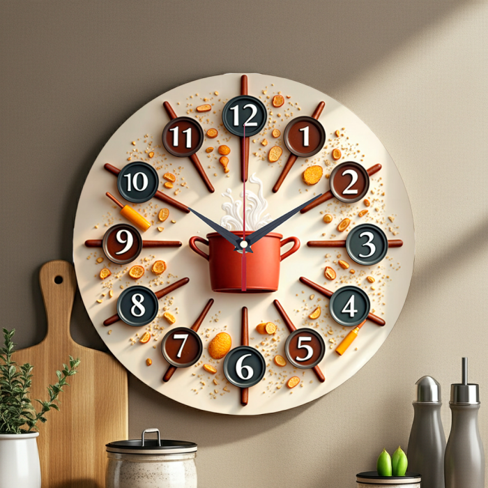 Часы настенные Кухонные сковородки с-142