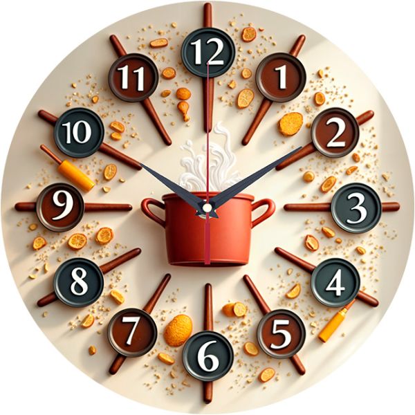 Часы настенные Кухонные сковородки с-142