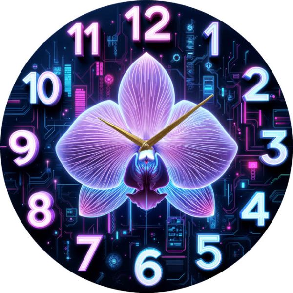 Настенные часы Кибер-орхидея c-194