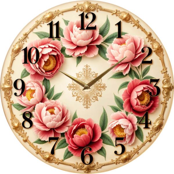Настенные часы Пионовый вальс c-195