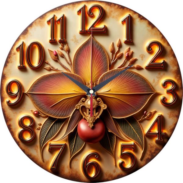 Настенные часы Багровая орхидея c-198