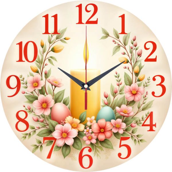 Настенные часы Пасхальная свеча c-215