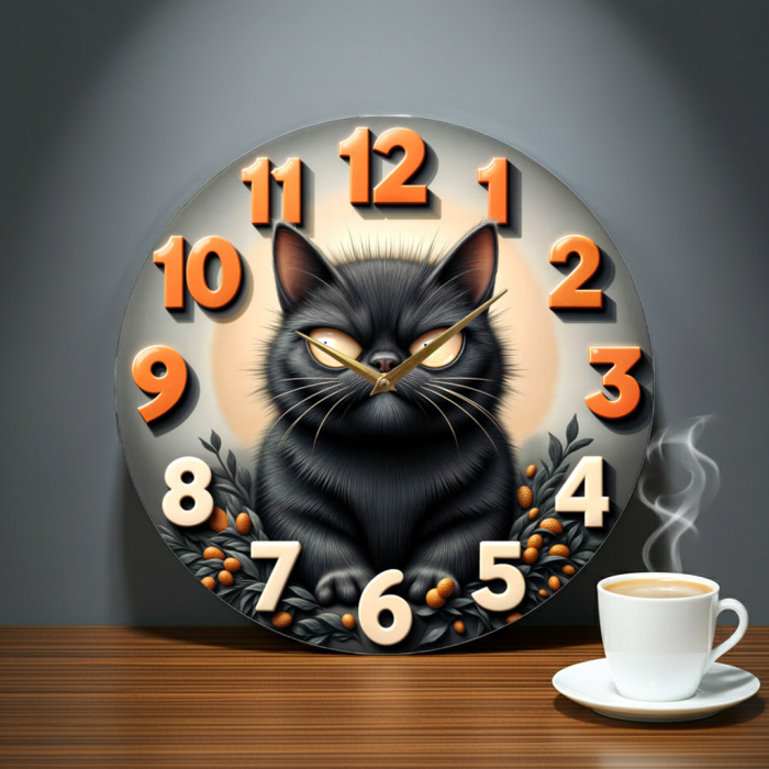 Настенные часы Злой кот c-225