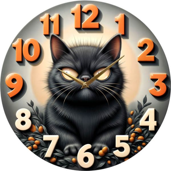 Настенные часы Злой кот c-225