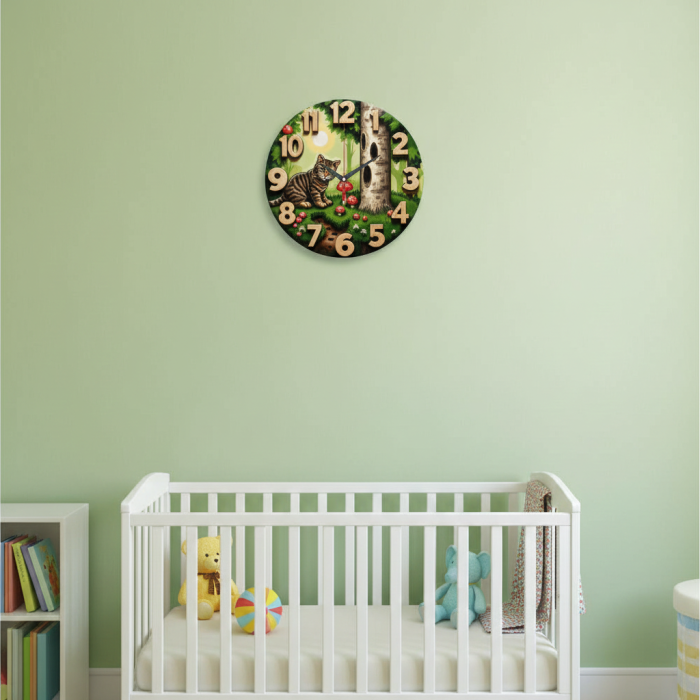 Настенные часы Кот в лесу c-231