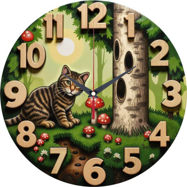 Настенные часы Кот в лесу c-231