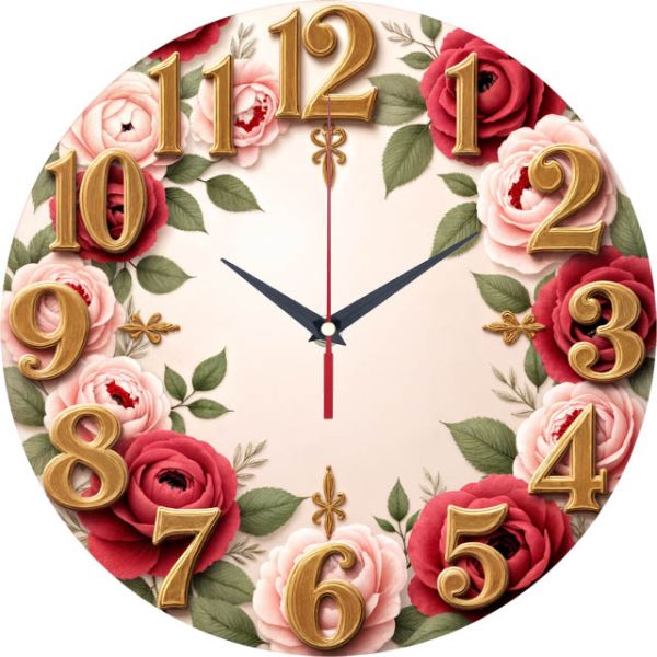Настенные часы с розами c-259