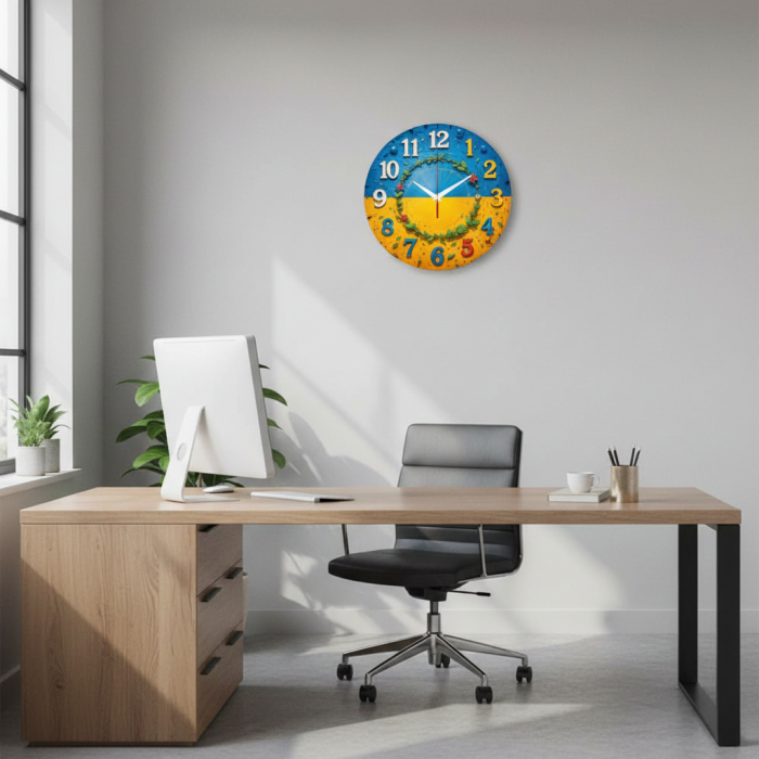 Настенные часы с флагом Украины c-265