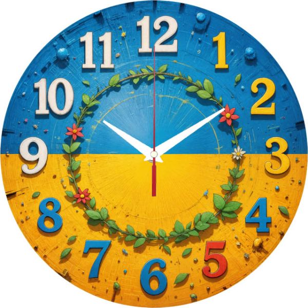 Настенные часы с флагом Украины c-265