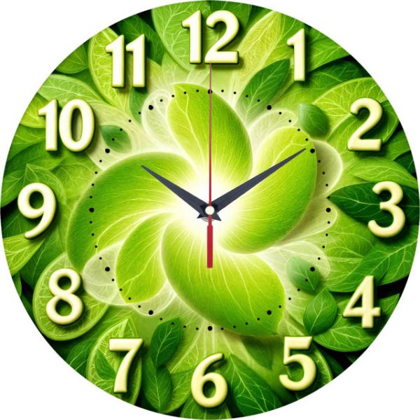 Настенные часы Зеленая спираль c-266