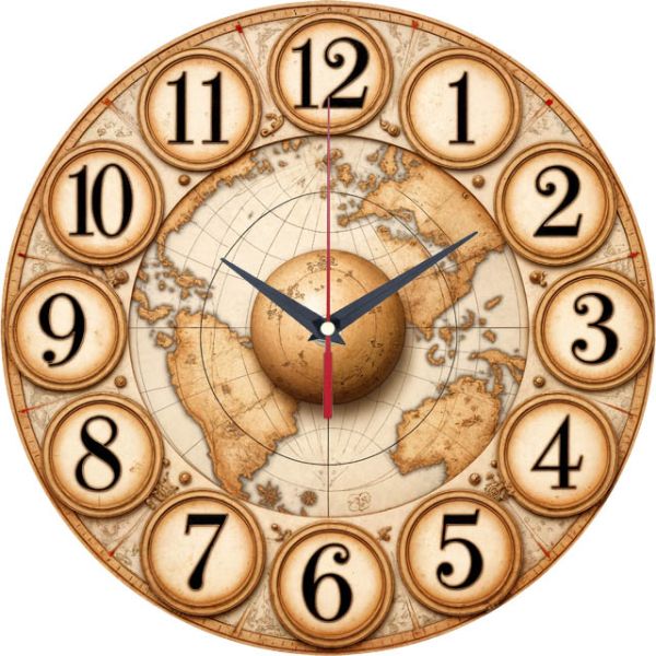 Настенные часы Старинная карта c-301