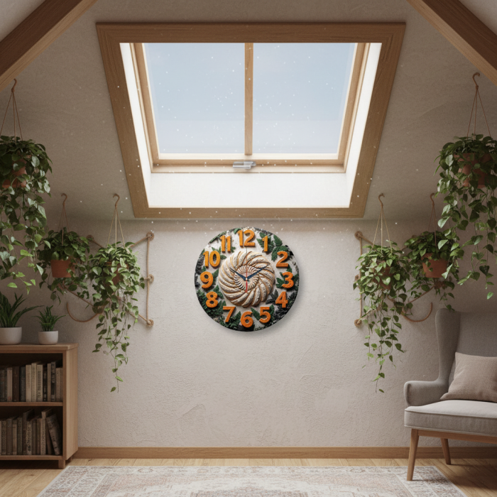 Настенные часы Улитка в папоротнике c-313