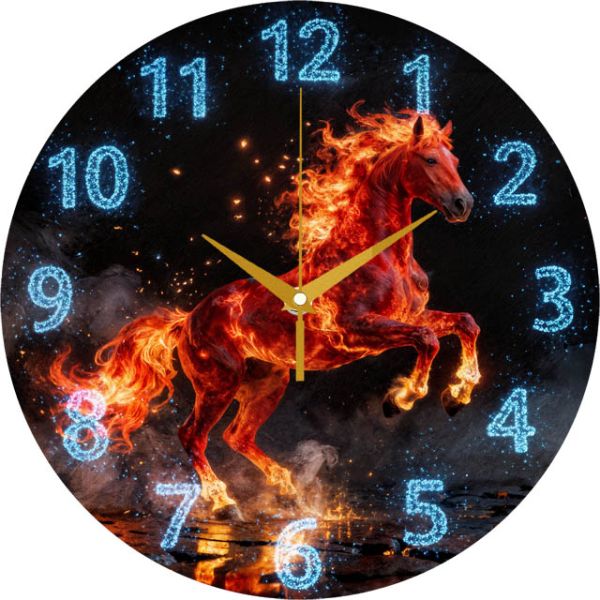 Настенные часы, 2026 год животного Огненный Конь