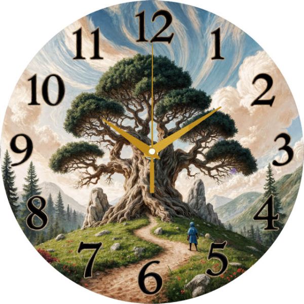 Настенные часы Путешественник и дерево c-333