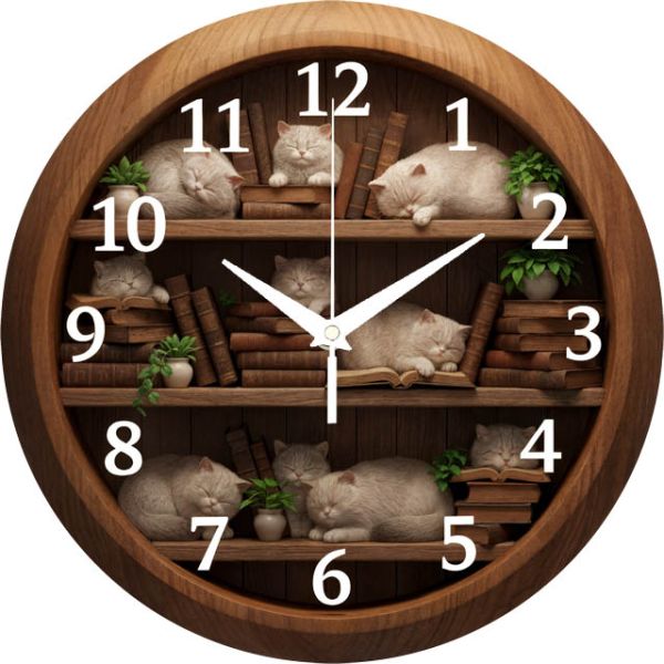 Настенные часы Котята на полке  c-335