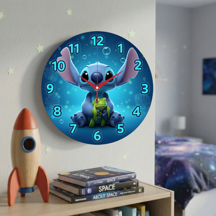 Настенные часы Стич и лягушонок c-353