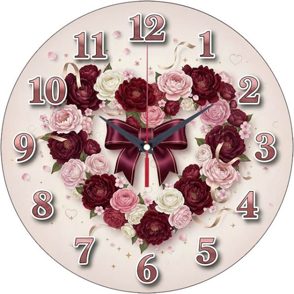 Настенные часы Сердце из пионов c-358