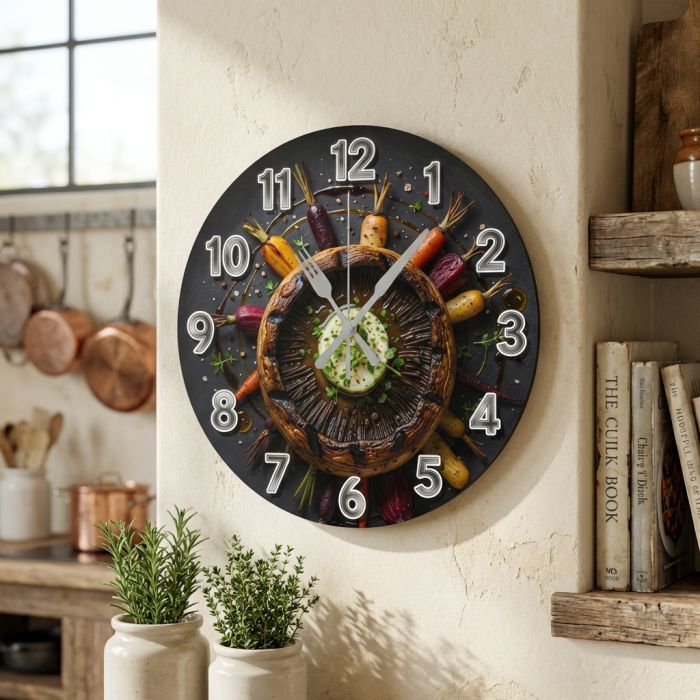 Настенные часы Запеченные овощи и грибы c-360
