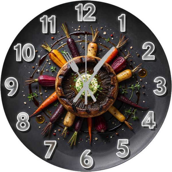 Настенные часы Запеченные овощи и грибы c-360