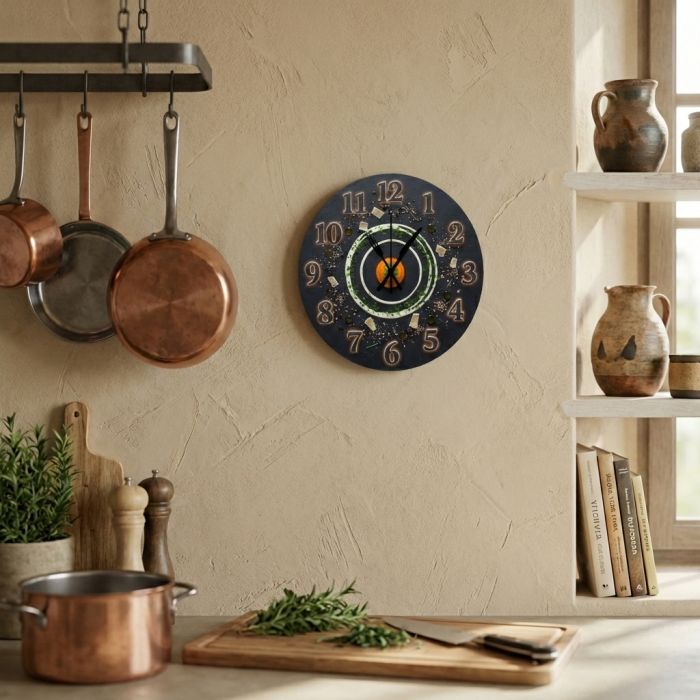 Настенные часы Черный сланец и специи c-361