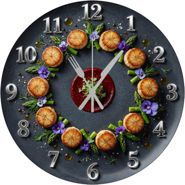 Настенные часы Жареные гребешки с соусом c-362