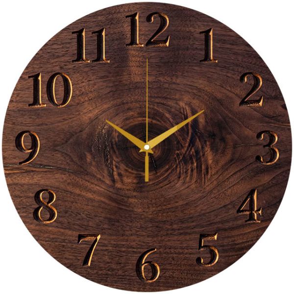 Настенные часы Срез темного дерева c-377