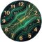 Настенные часы Зеленый малахит с золотом c-384