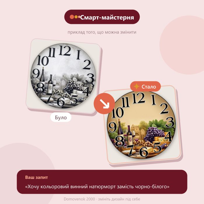 Часы настенные Виноградный стол с-030