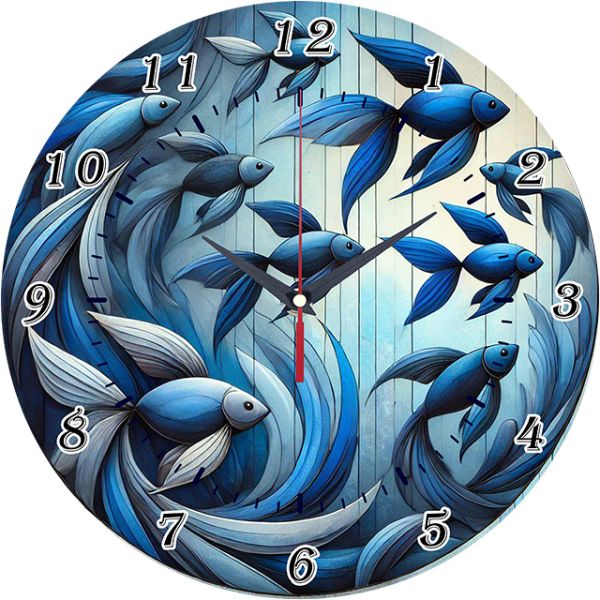 Часы настенные океанические рыбки c-006