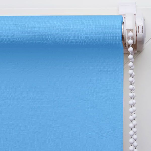 Тканевые ролеты Лён Голубые