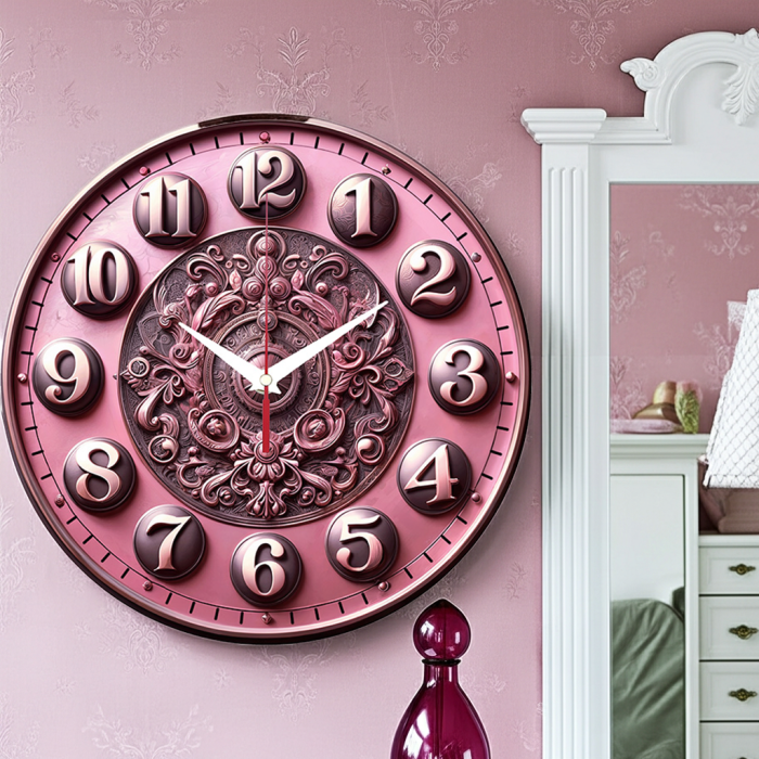 Часы настенные Розовая элегантность с-018