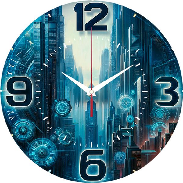 Часы настенные Киберпанк город с-028