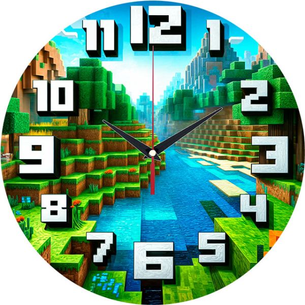 Часы настенные Майнкрафт пейзаж с-057