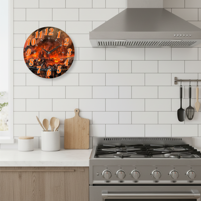 Часы настенные Горящая москва с-101