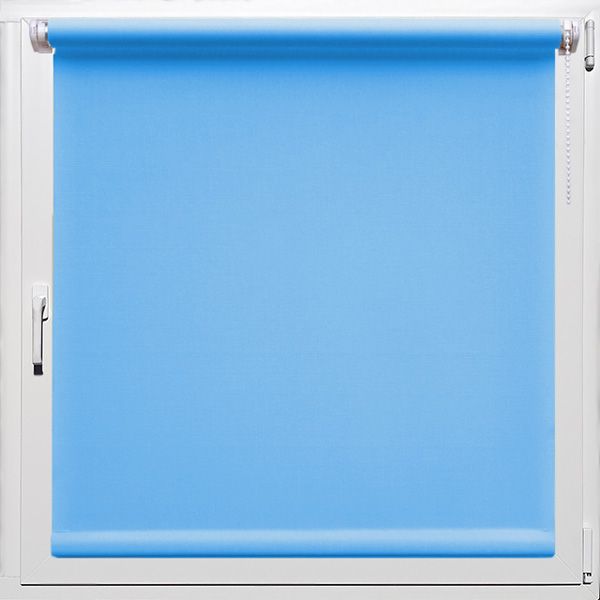 Тканевые ролеты Лён Голубые