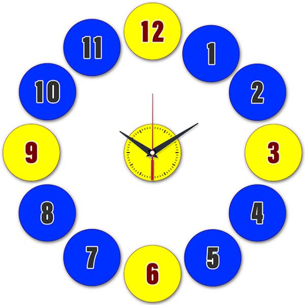 Часы на стену Желто-Синие, w-502