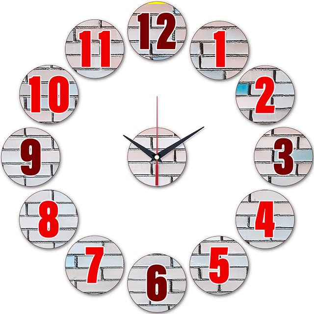 Часы на стену Кирпичи, w-509